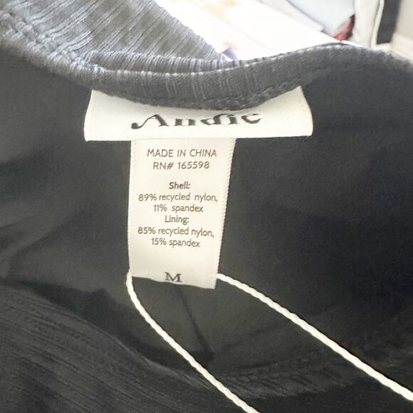 Andie The Tulum Rib One Piece Swimsuit Black Size Medium - Picture 4 of 9